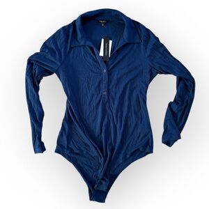 Women's Blue Bodysuit Top Size Large NWT